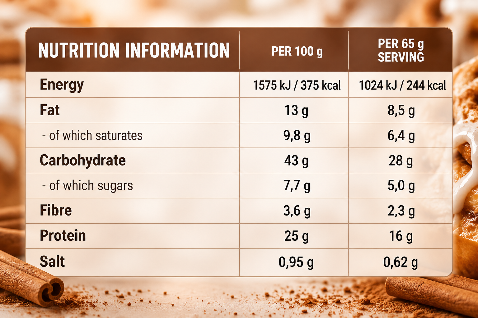 Съдържание на:Myprotein Soft Protein Bar 65g